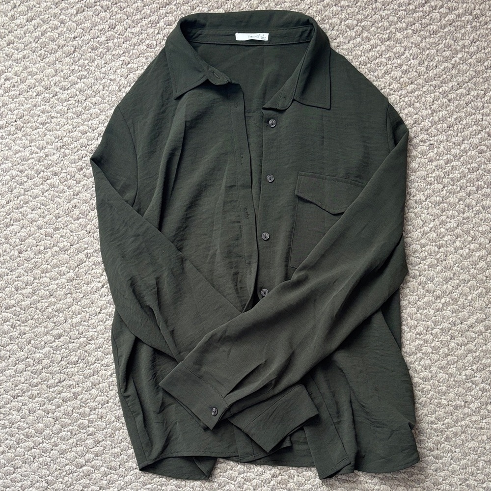 Timing Olive Button-Up Shirt